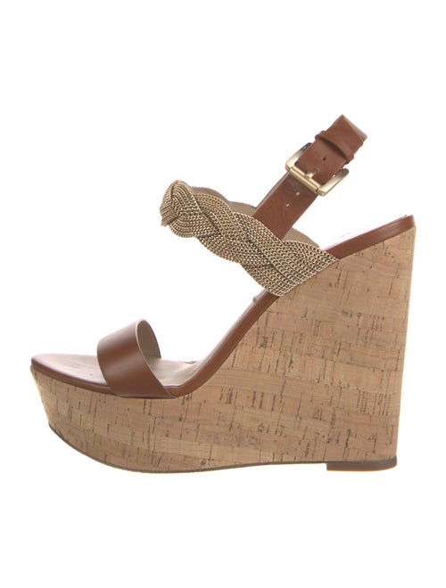 Michael Kors Leather Chain-Link Accents Slingback Sandals