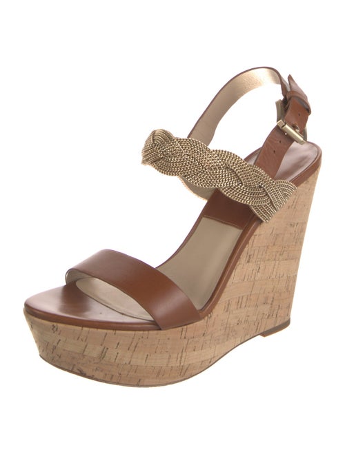 Michael Kors Leather Chain-Link Accents Slingback Sandals