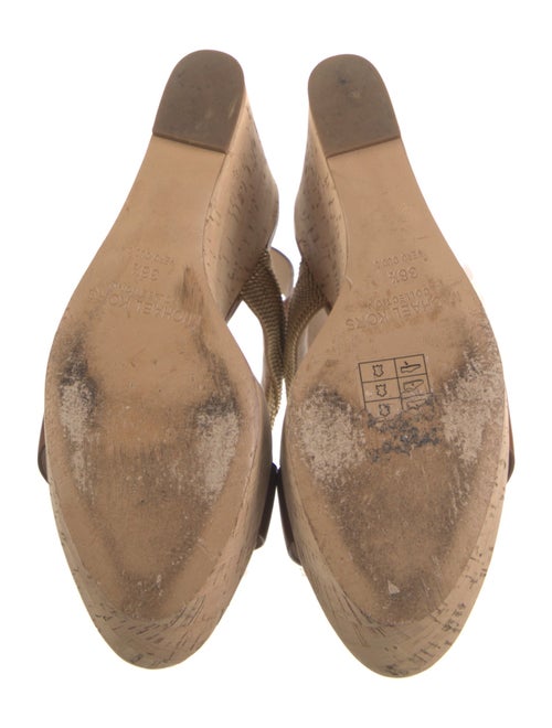 Michael Kors Leather Chain-Link Accents Slingback Sandals