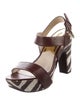 Michael Kors Leather Animal Print Sandals