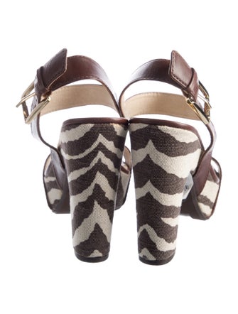 Michael Kors Leather Animal Print Sandals