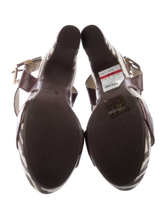Michael Kors Leather Animal Print Sandals