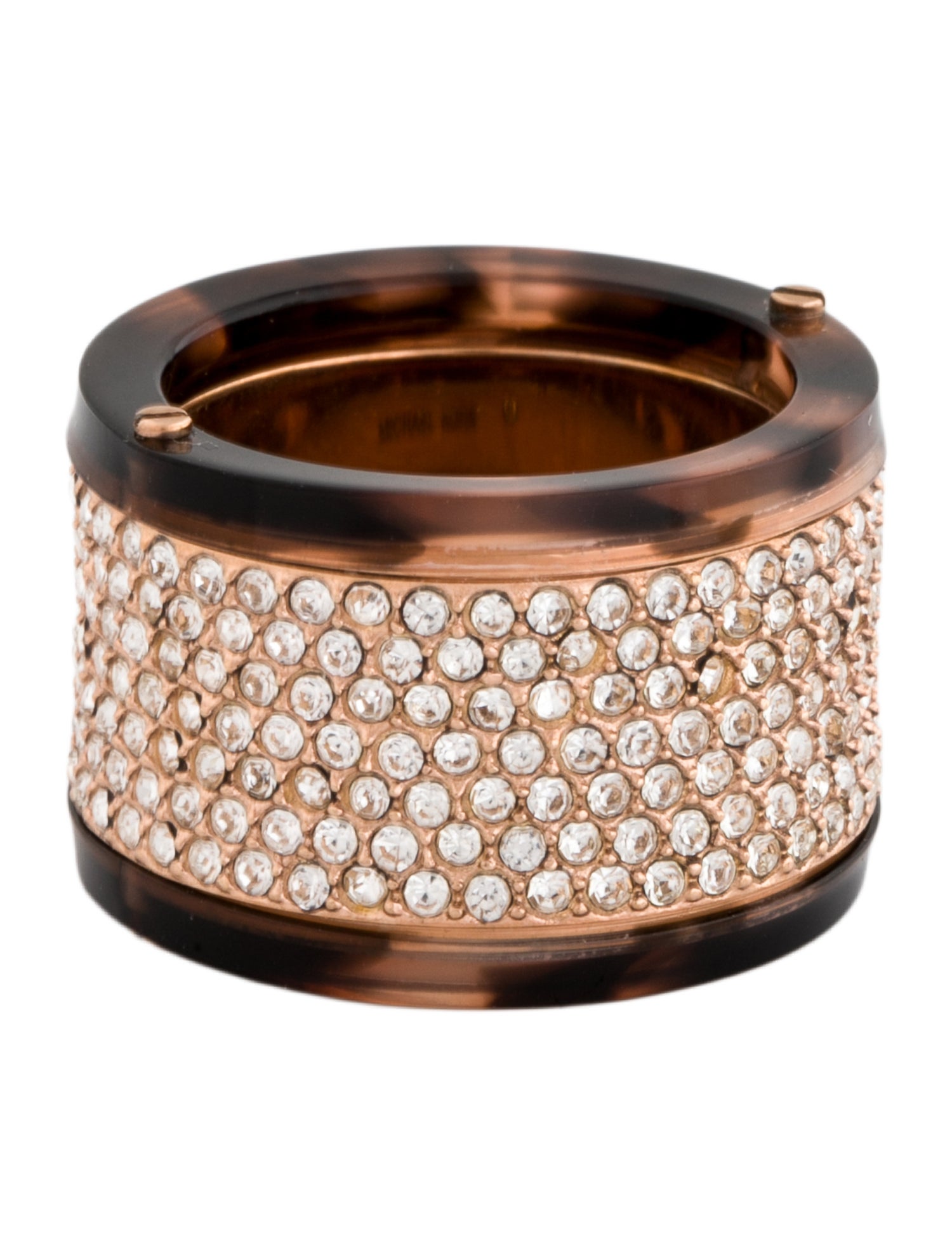 Michael Kors Crystal Pavé Park Ave Tortoise Barrel Ring
