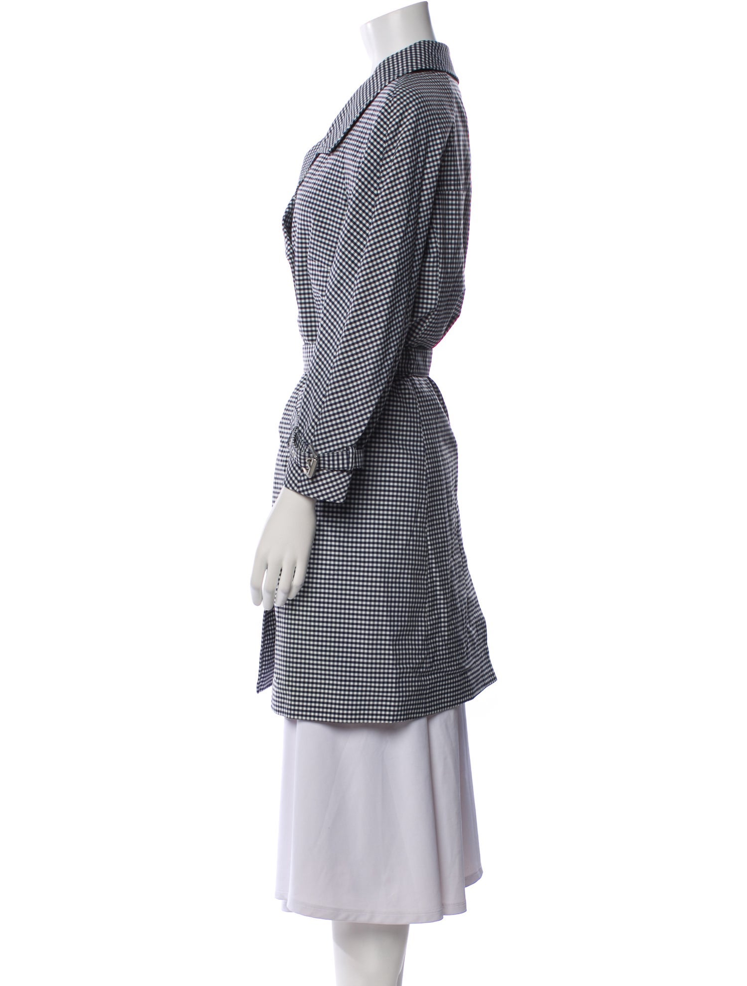 Michael Kors Plaid Print Trench Coat