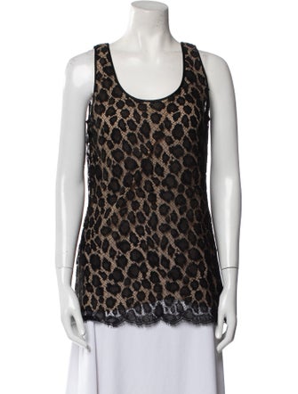 Michael Kors Printed Scoop Neck Top