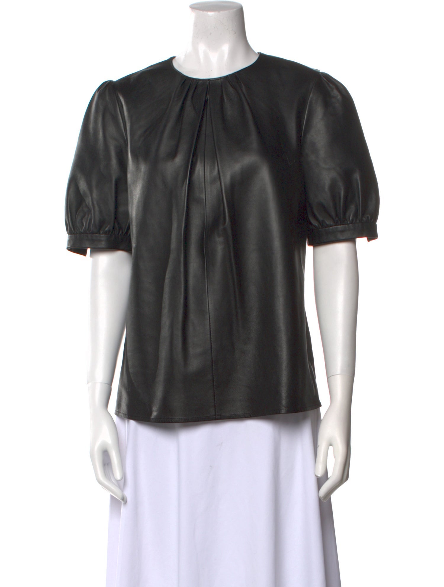 Michael Kors Leather Crew Neck Blouse