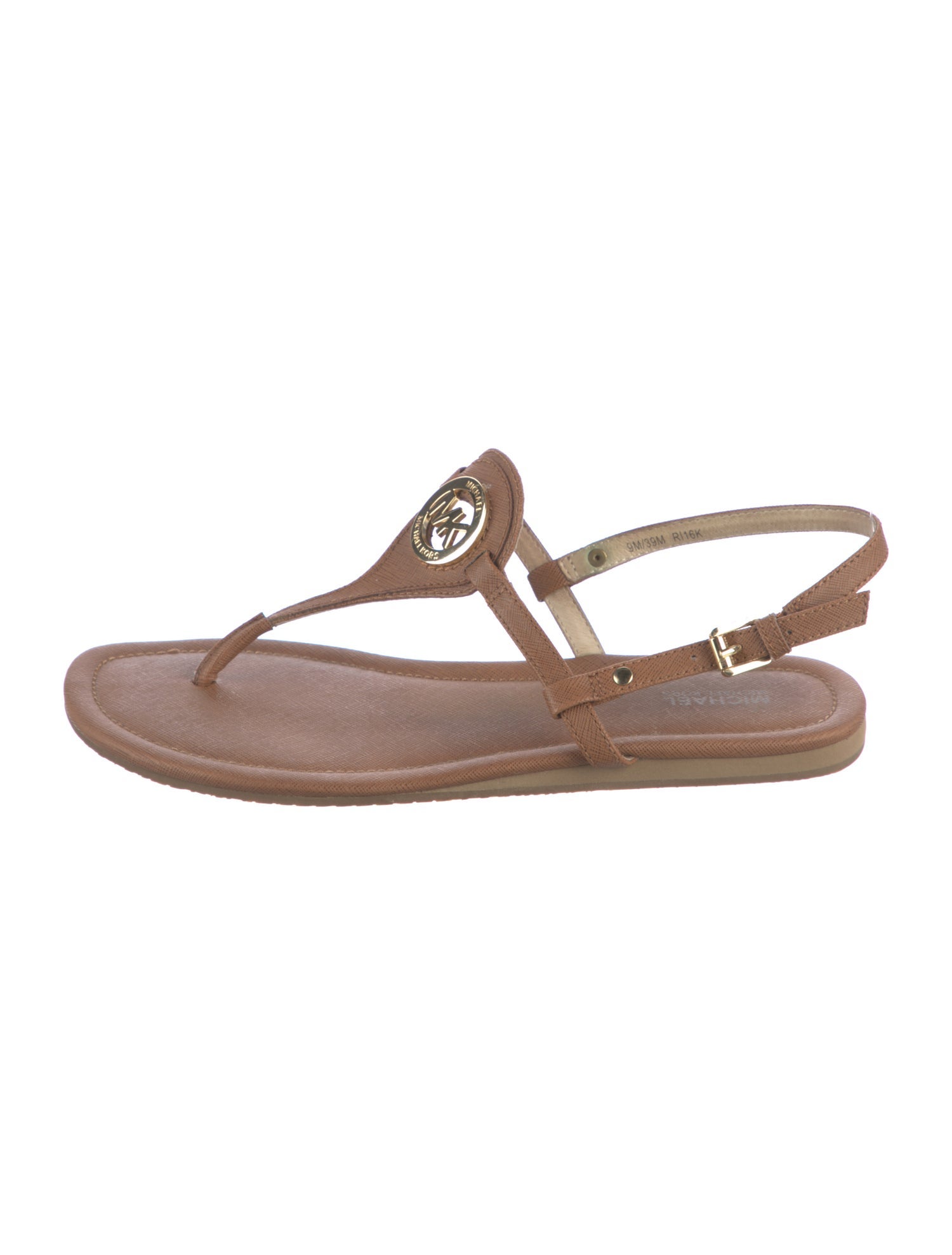 Michael Kors Leather T-Strap Sandals