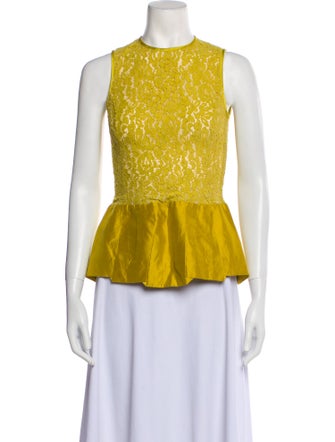 Michael Kors Lace Pattern Crew Neck Top