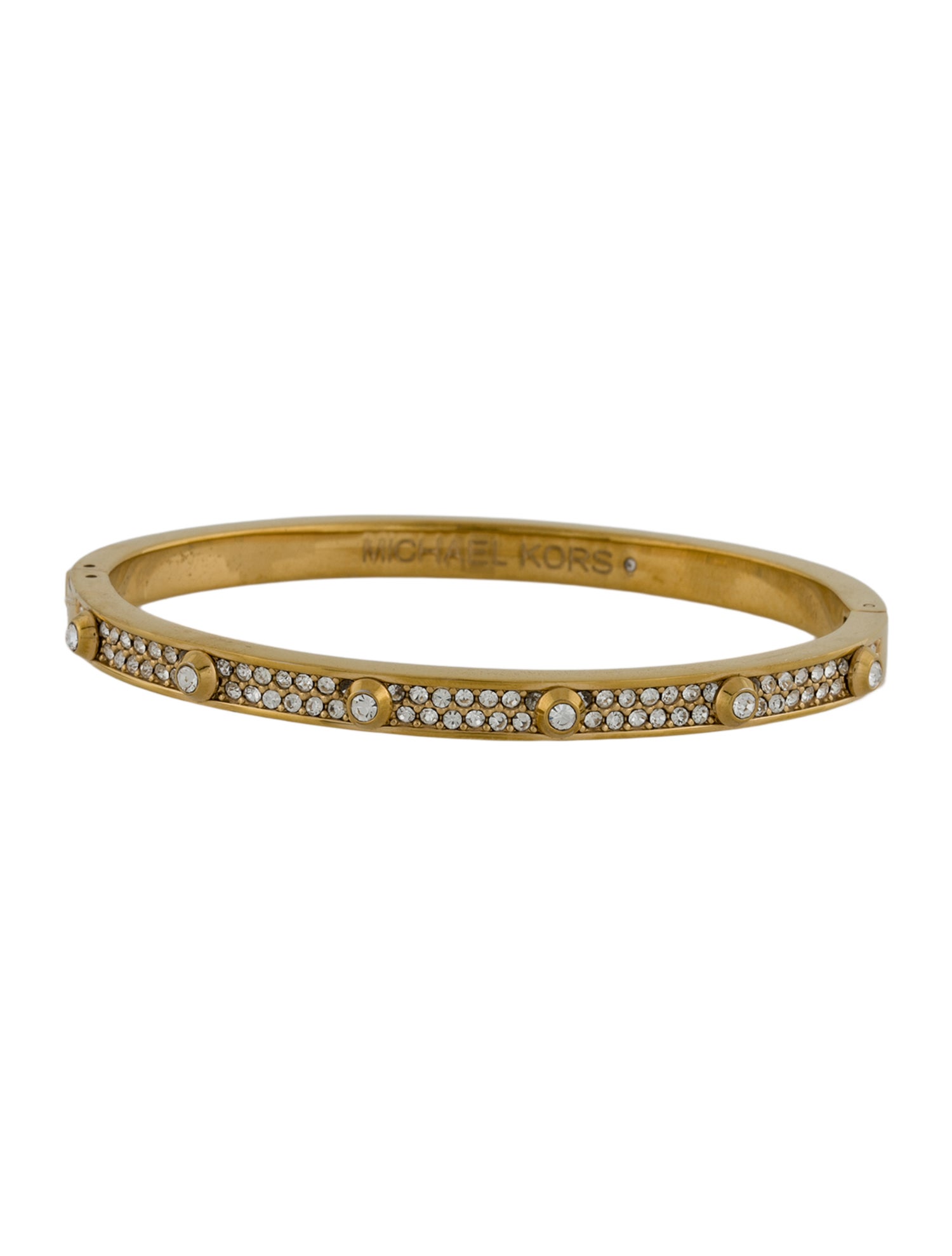 Michael Kors Crystal Hinged Bangle Bracelet