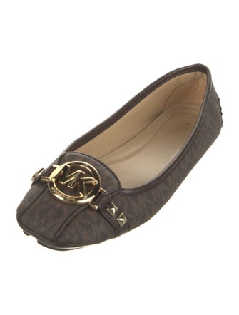 Michael Kors Signature Logo Leather Ballet Flats