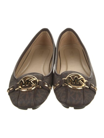 Michael Kors Signature Logo Leather Ballet Flats