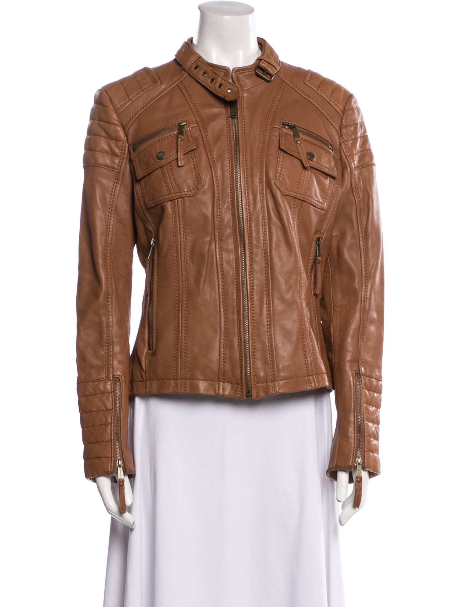 Michael Kors Leather Biker Jacket
