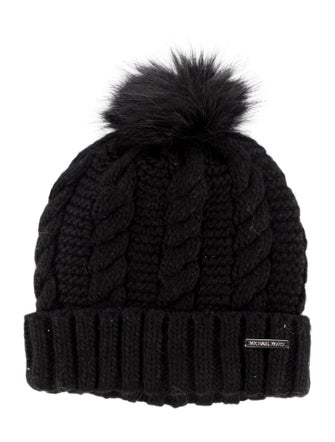 Michael Kors black pattern print knitted beanie