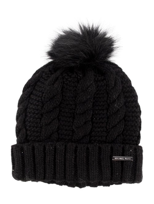 Michael Kors black pattern print knitted beanie