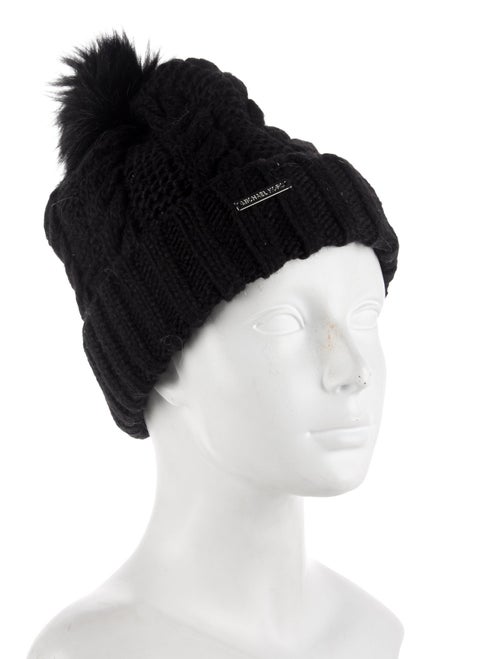 Michael Kors black pattern print knitted beanie