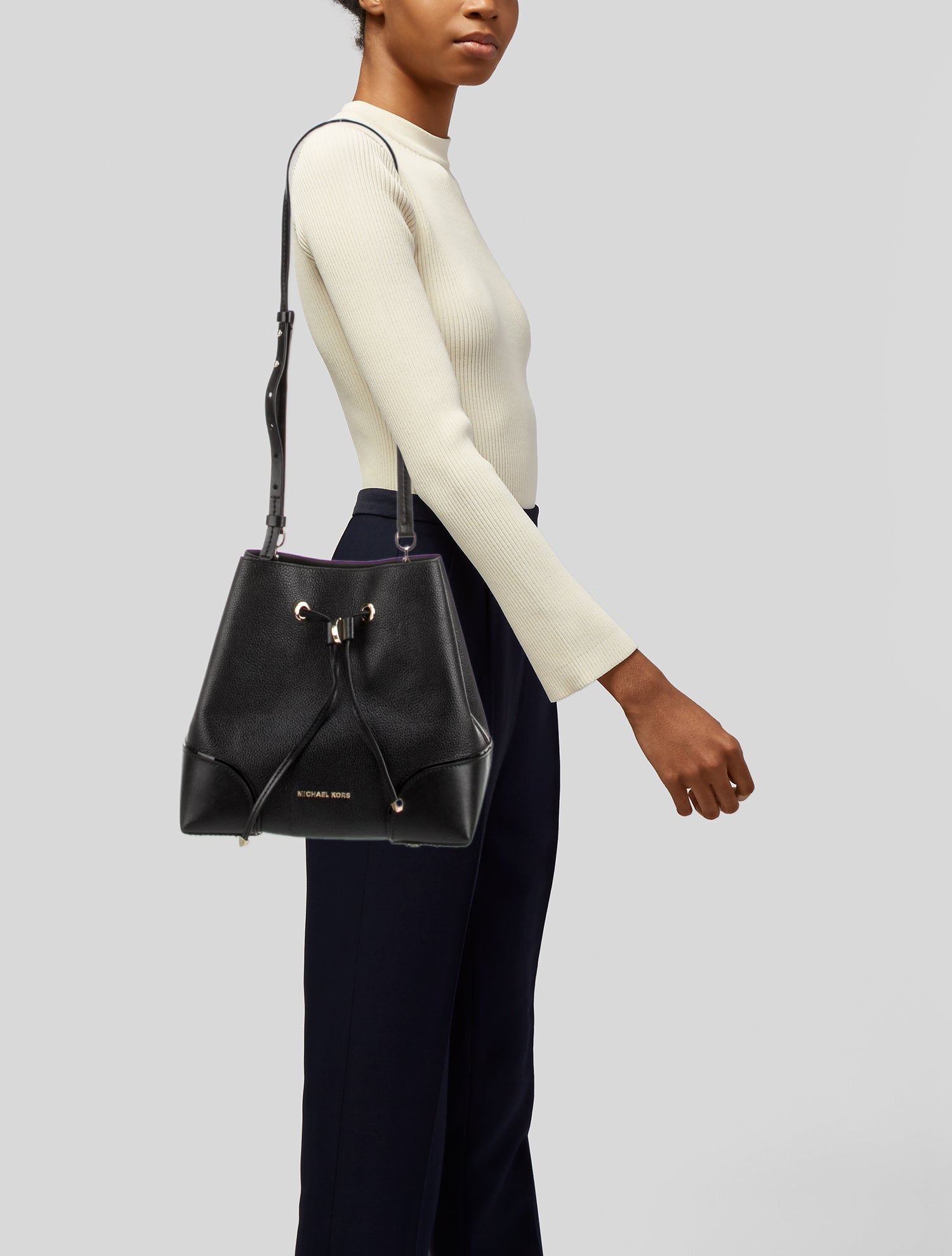 Michael Kors Leather Bucket Bag