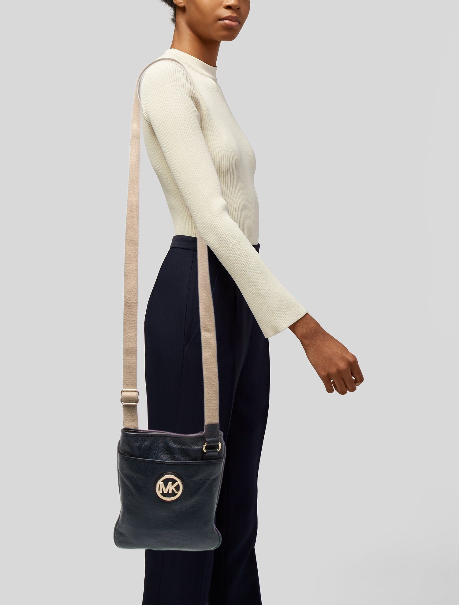 Michael Kors Leather Messenger Bag