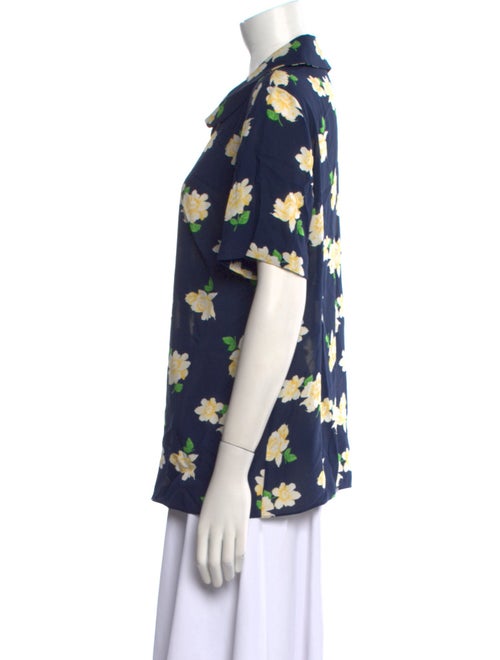 Michael Kors Silk Floral Print Button-Up Top