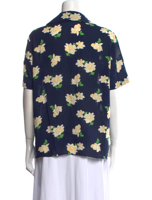 Michael Kors Silk Floral Print Button-Up Top