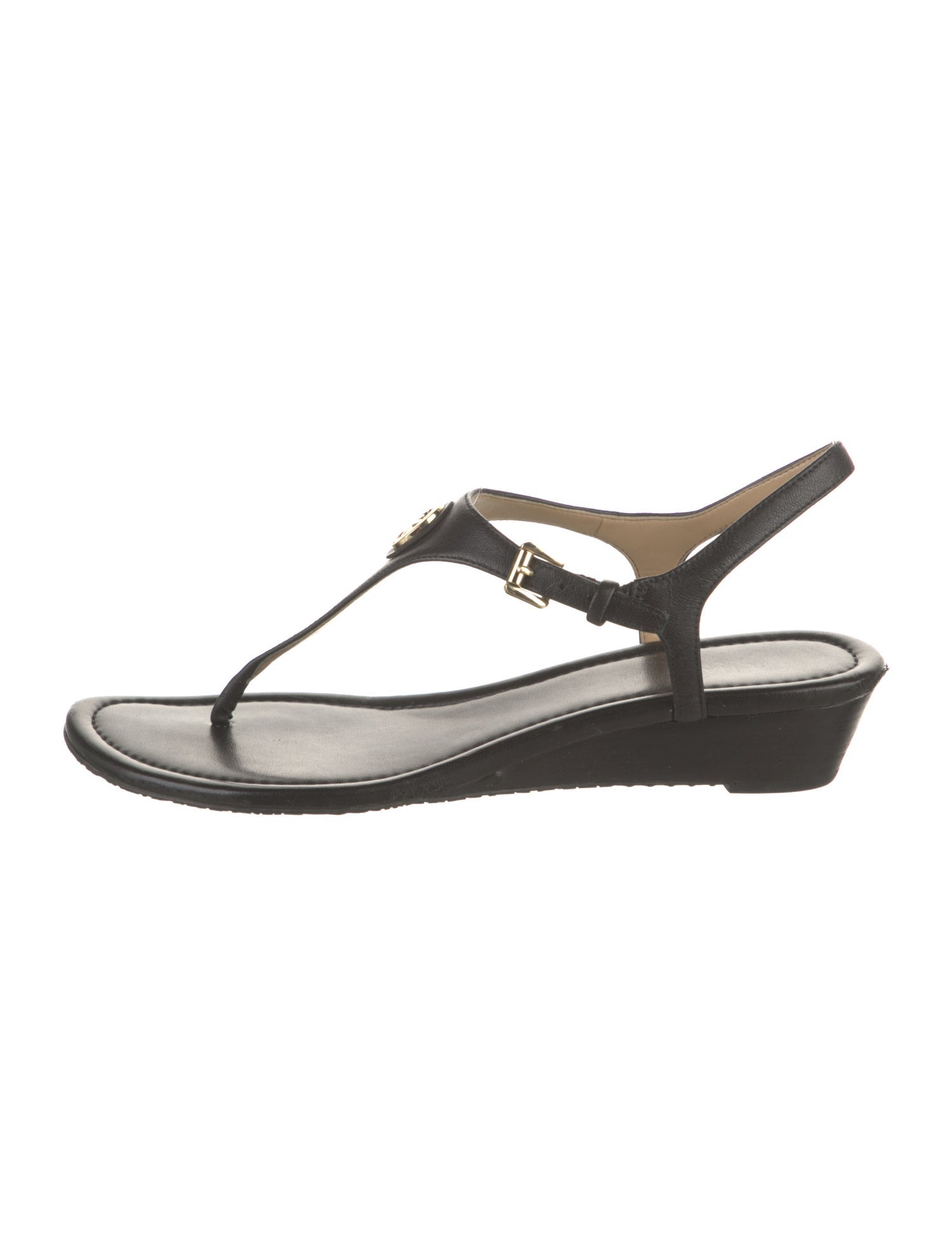 Michael Kors Leather T-Strap Sandals