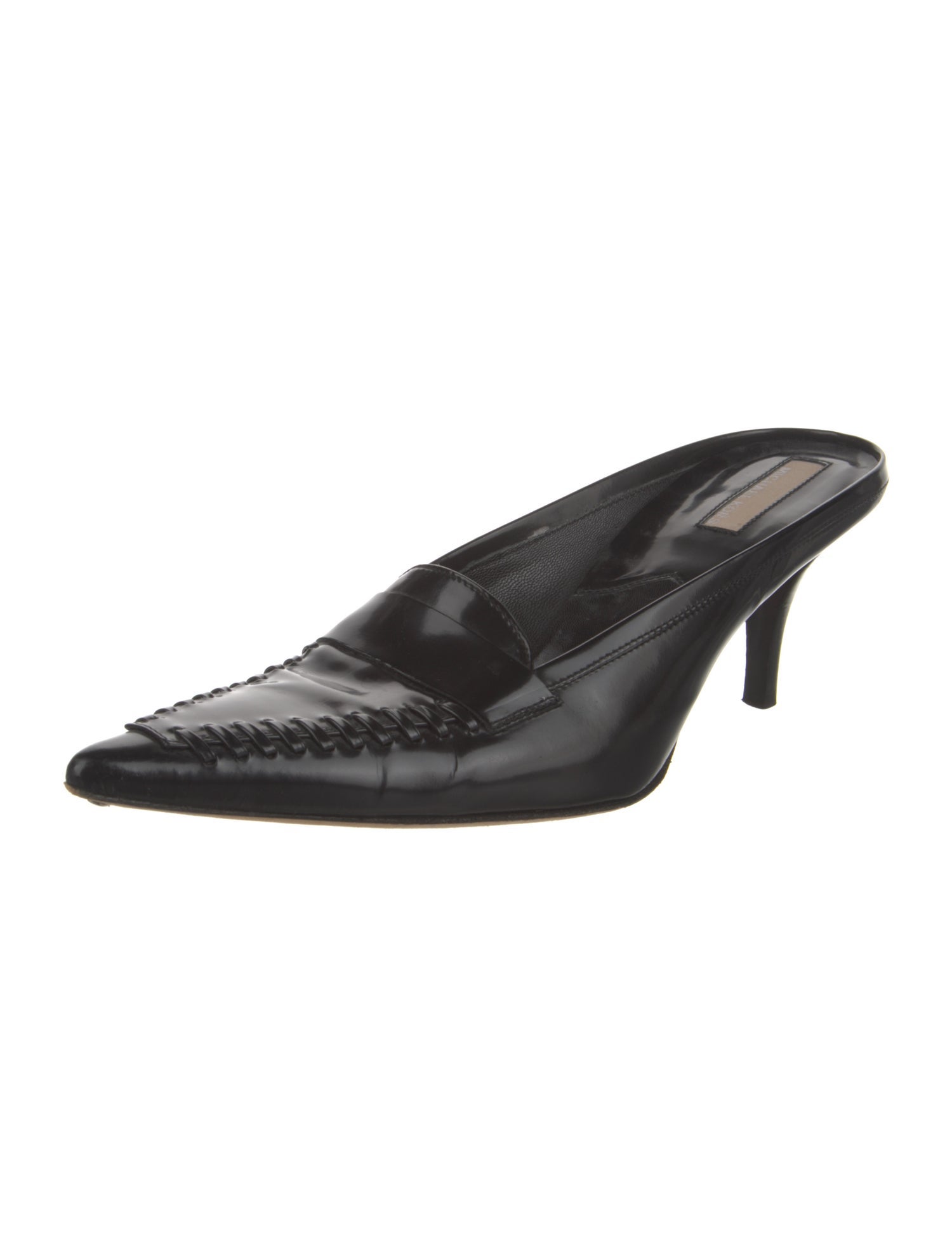 Michael Kors Leather Whipstitch Trim Mules