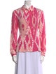 Michael Kors Printed Long Sleeve Button-Up Top