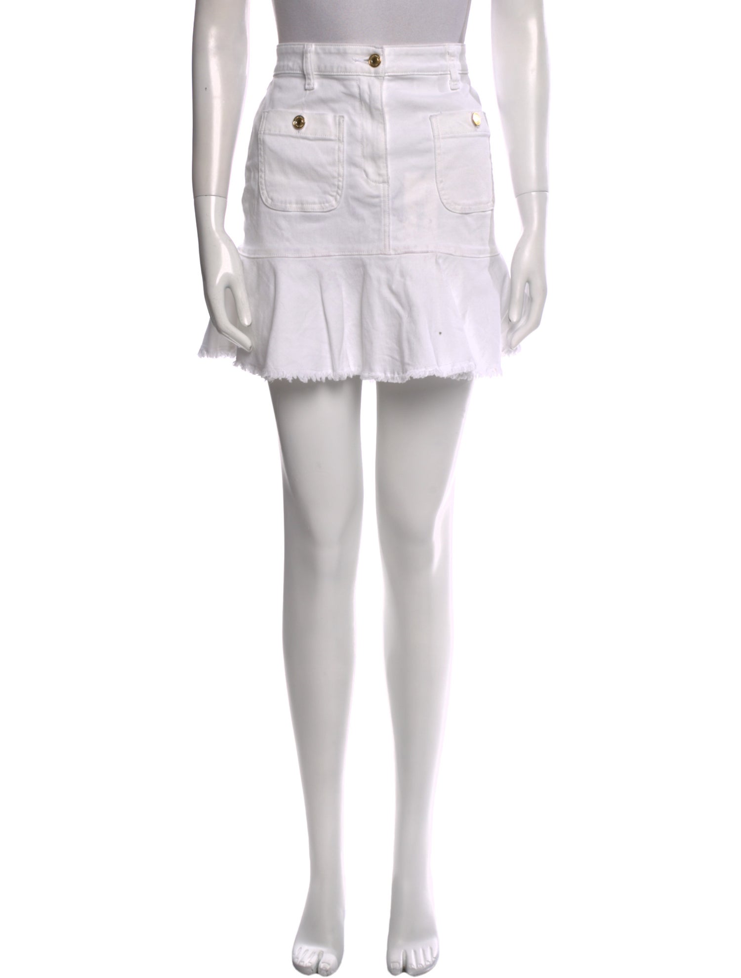 Michael Kors Raw-Edge Trim Mini Skirt