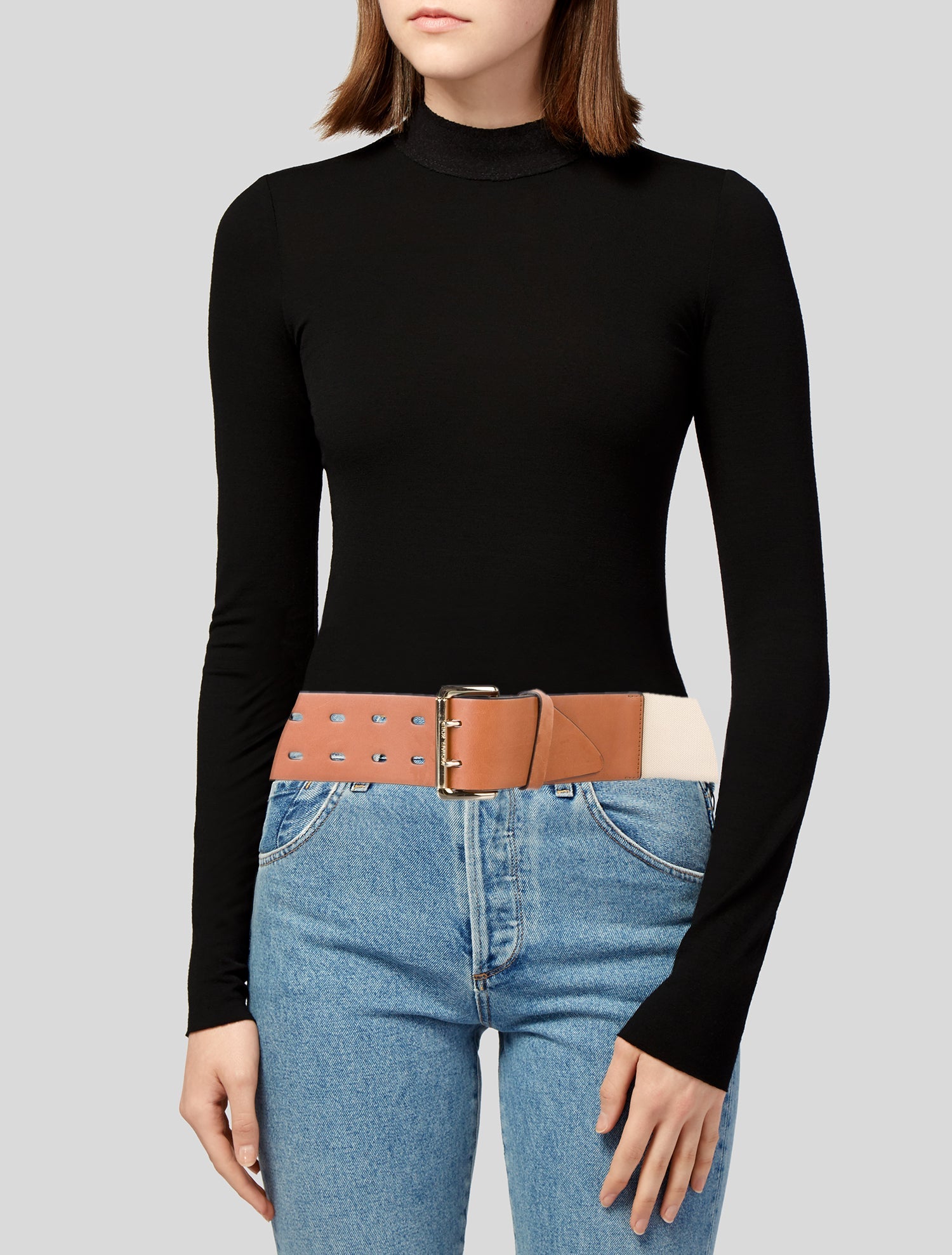 Michael Kors Wide Canvas Belt