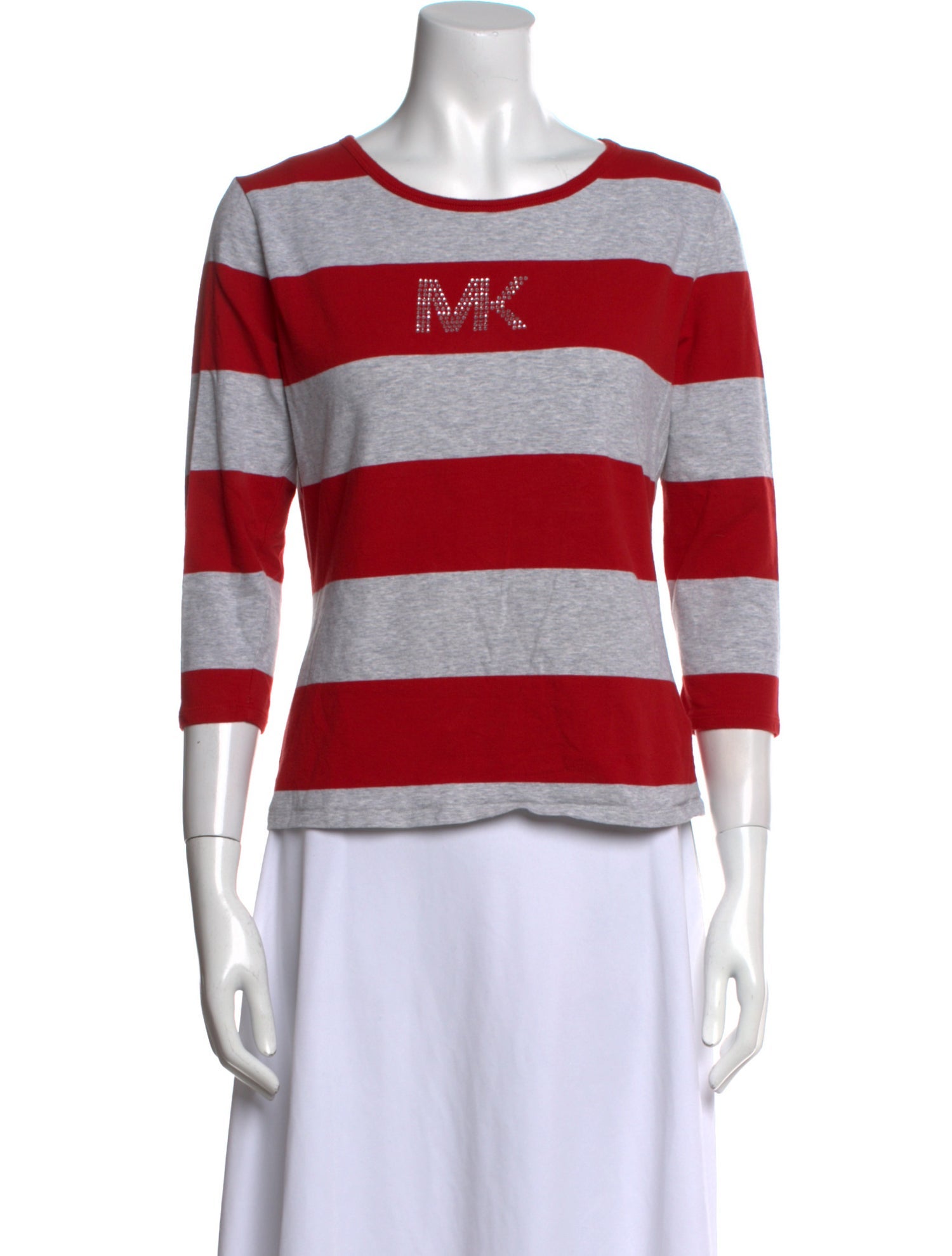 Michael Kors Striped Crew Neck Top