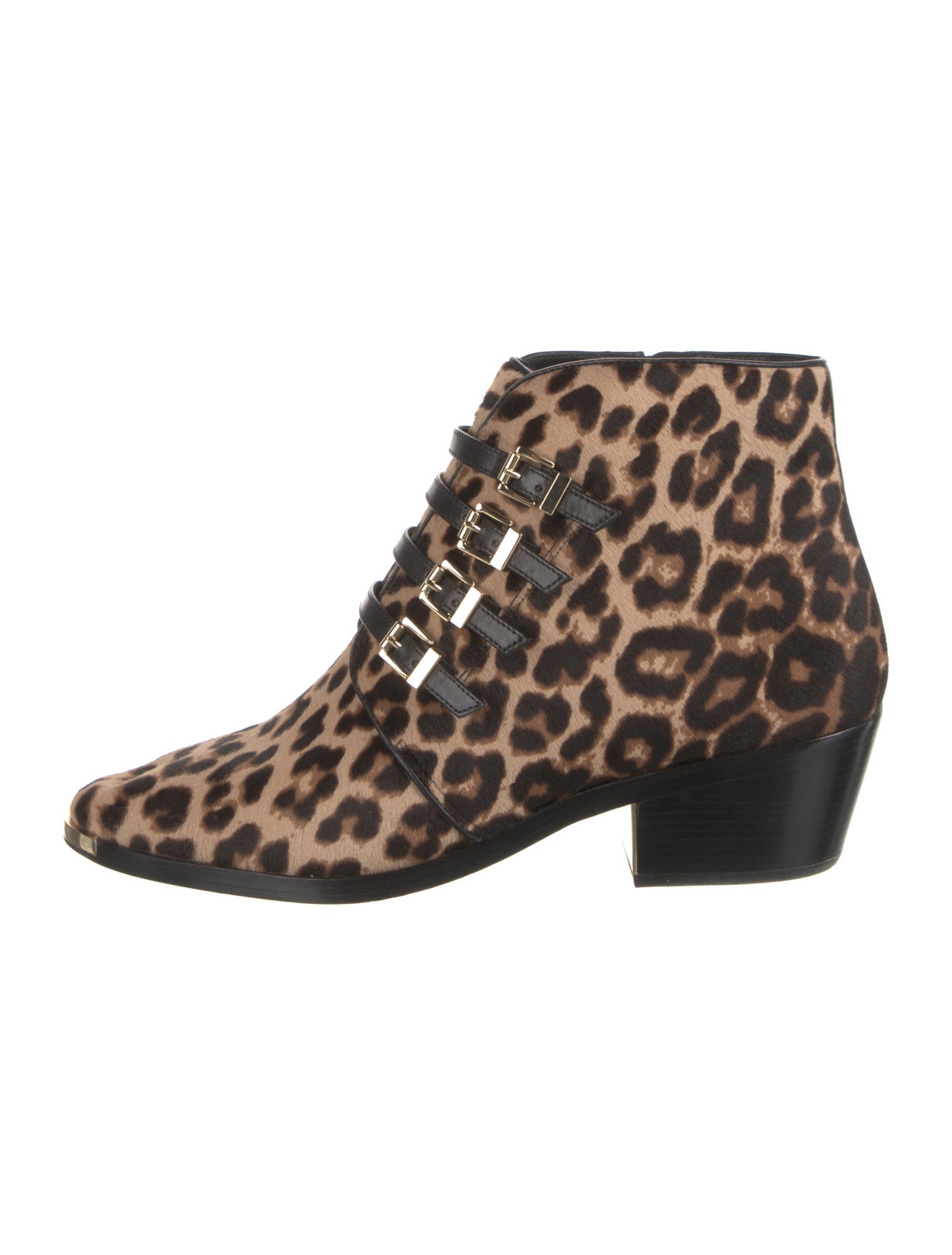 Michael Kors Ponyhair Animal Print Lace-Up Boots