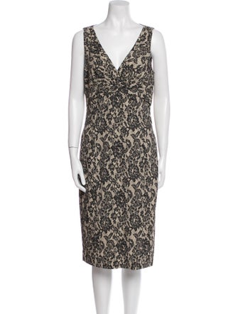 Michael Kors Lace Pattern Midi Length Dress