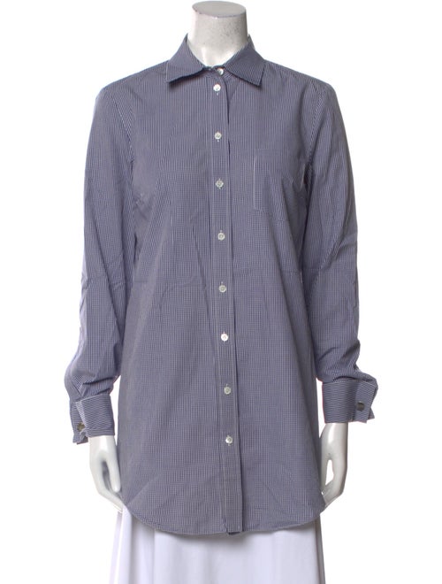 Michael Kors Plaid Print Long Sleeve Button-Up Top