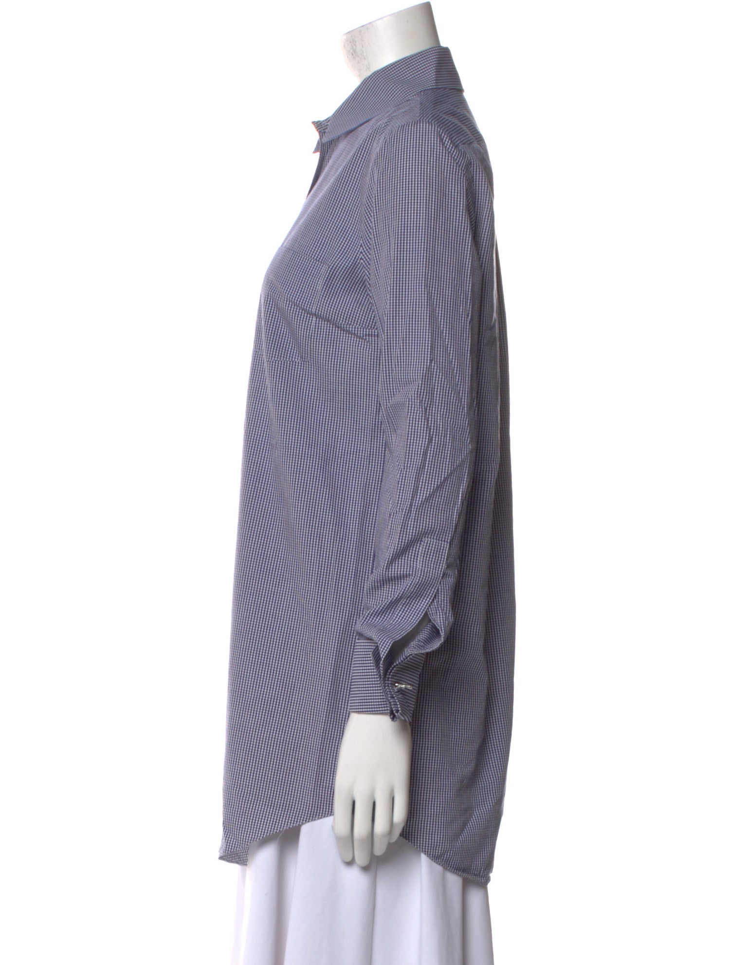 Michael Kors Plaid Print Long Sleeve Button-Up Top