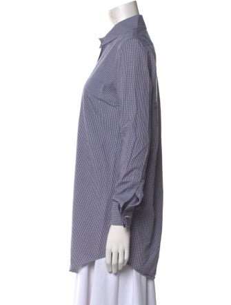 Michael Kors Plaid Print Long Sleeve Button-Up Top