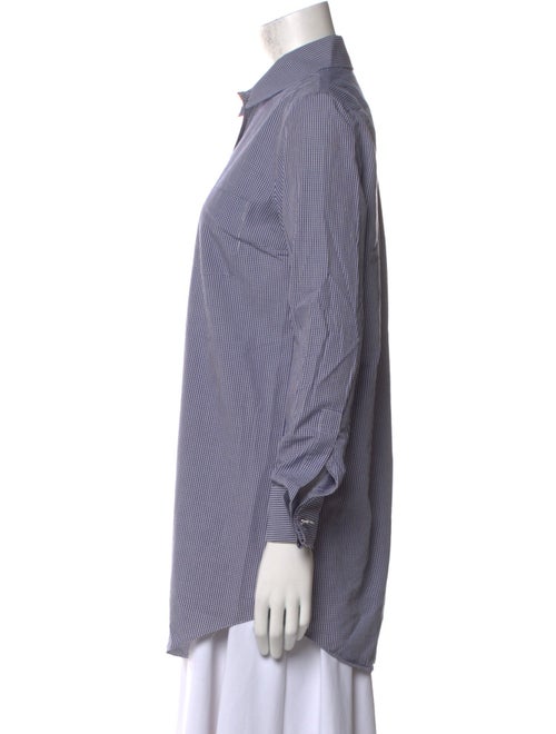 Michael Kors Plaid Print Long Sleeve Button-Up Top