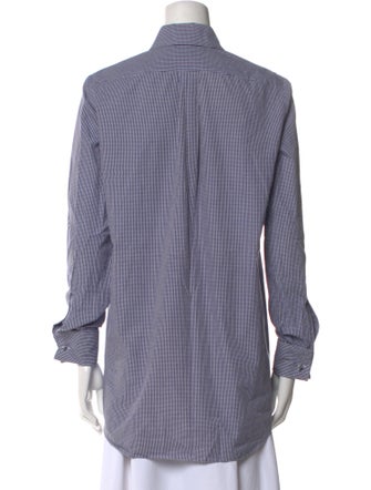 Michael Kors Plaid Print Long Sleeve Button-Up Top