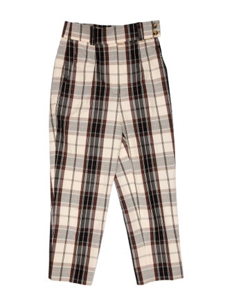 Michael Kors Plaid Print Straight Leg Pants