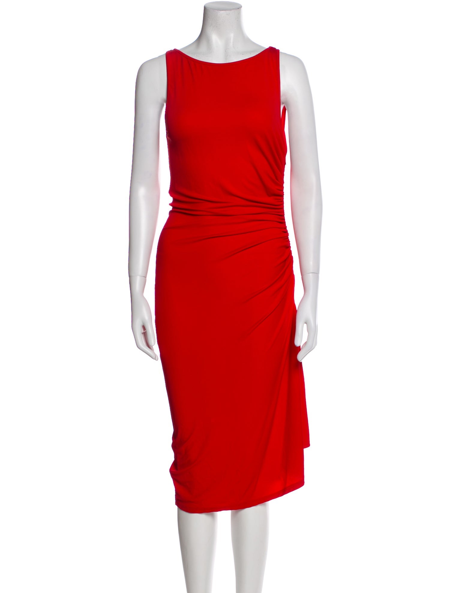 Michael Kors Bateau Neckline Midi Length Dress