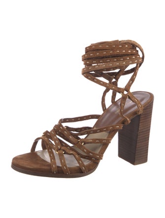 Michael Kors Suede Whipstitch Trim Sandals
