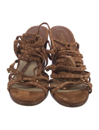 Michael Kors Suede Whipstitch Trim Sandals