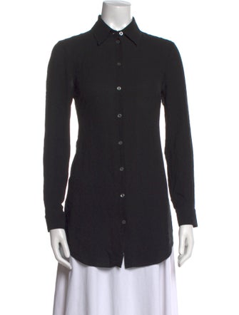 Michael Kors Silk Long Sleeve Button-Up Top