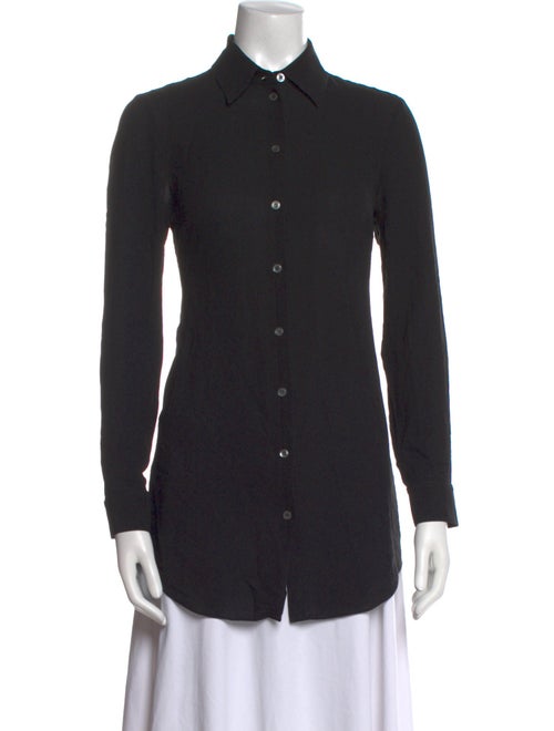 Michael Kors Silk Long Sleeve Button-Up Top