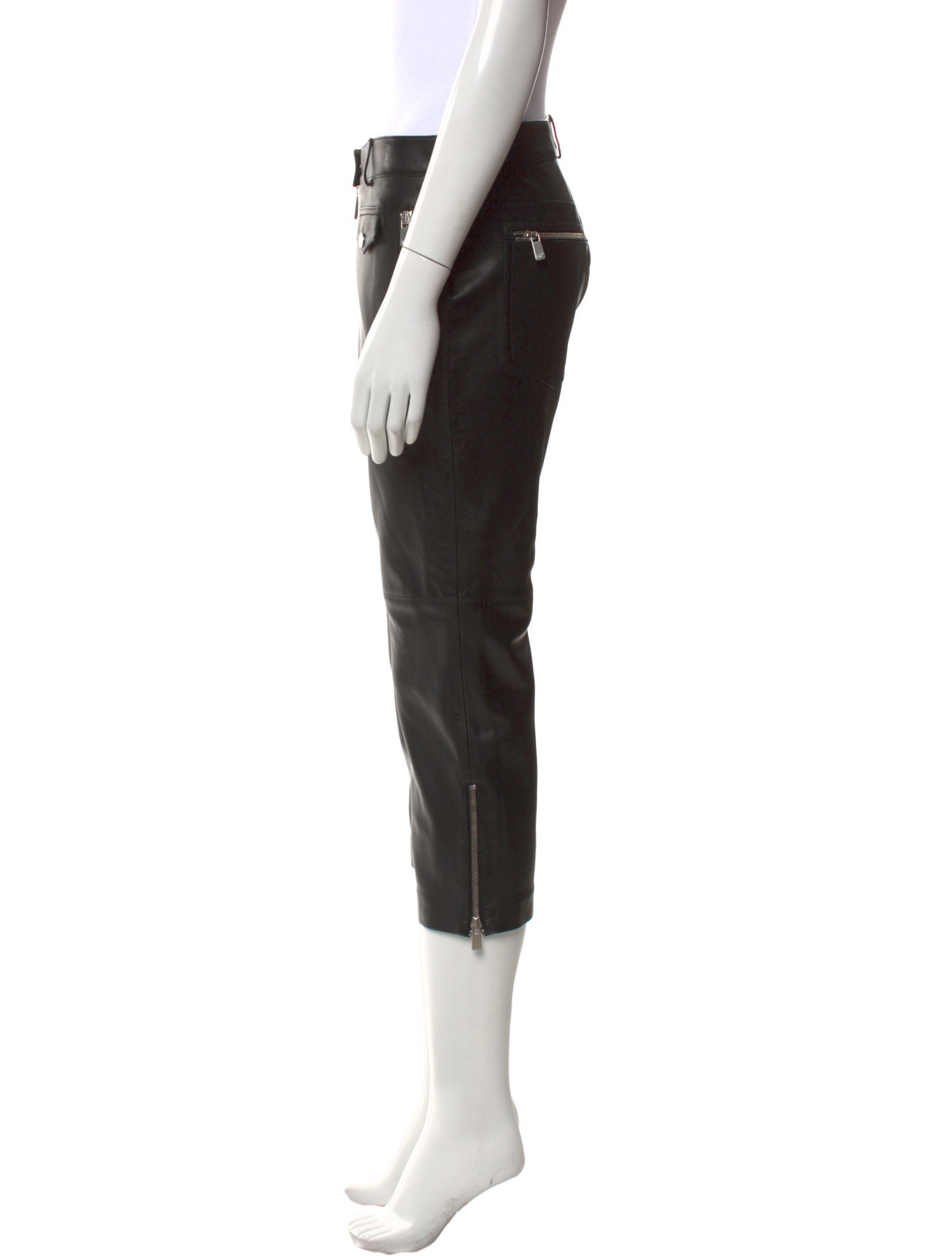 Michael Kors Leather Straight Leg Pants