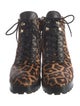 Michael Kors Ponyhair Animal Print Combat Boots