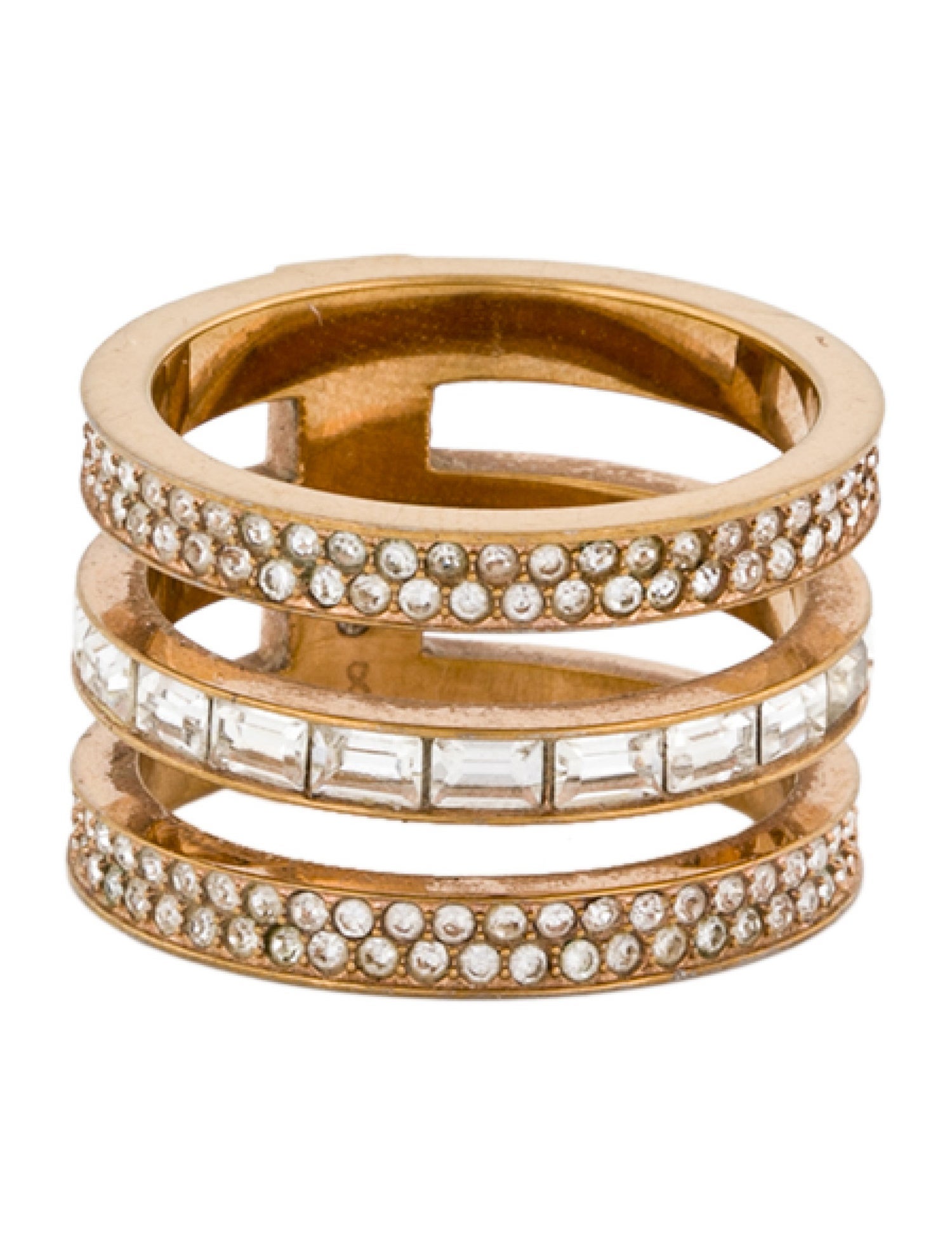 Michael Kors Crystal "Park Ave" Triple Band Ring