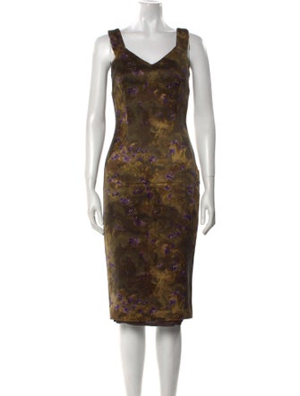 Michael Kors Floral Print Midi Length Dress