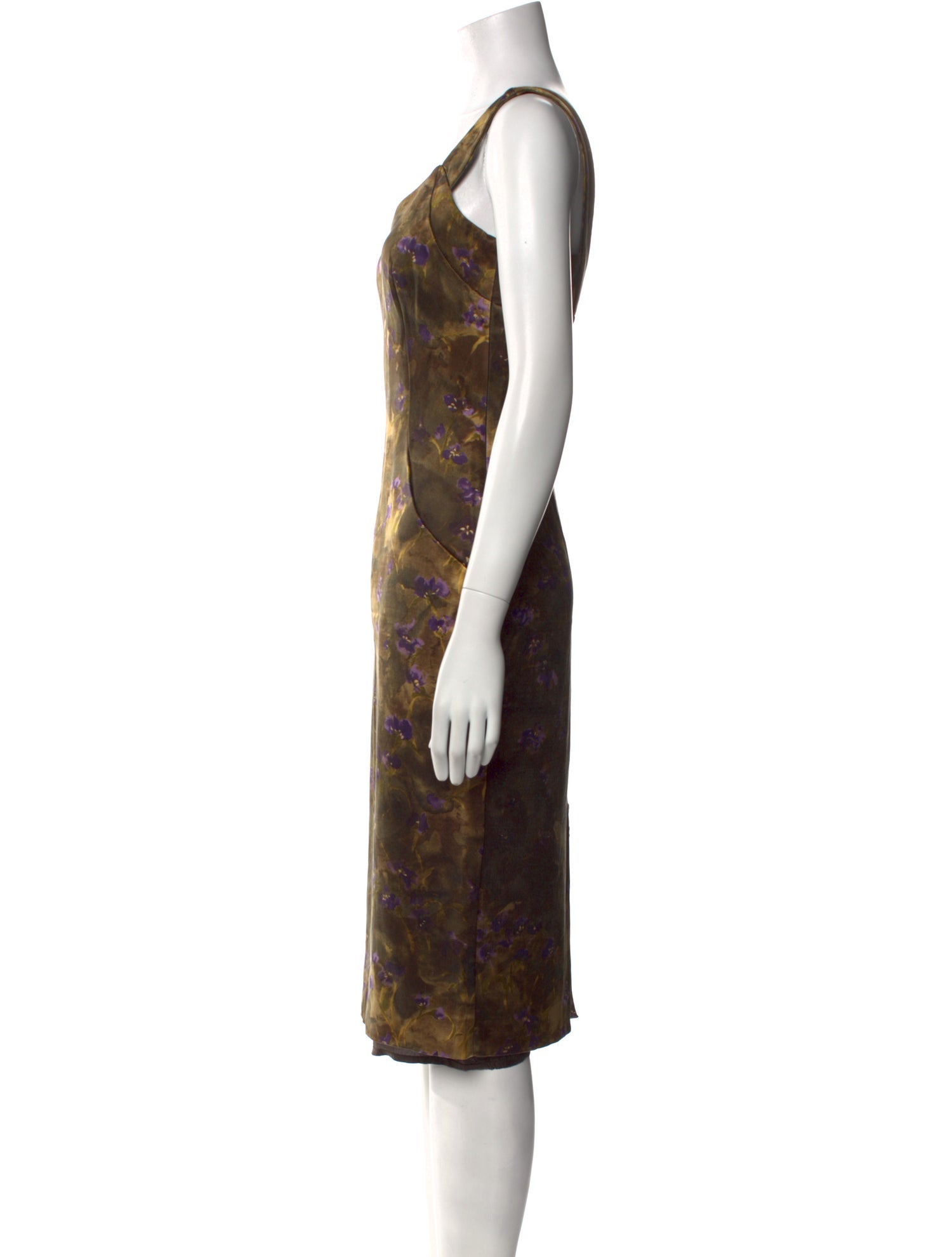 Michael Kors Floral Print Midi Length Dress