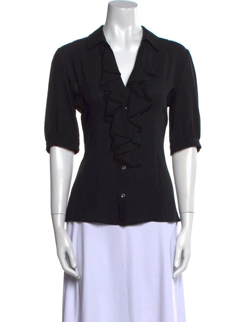 Michael Kors Three-Quarter Sleeve Button-Up Top