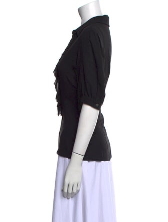 Michael Kors Three-Quarter Sleeve Button-Up Top