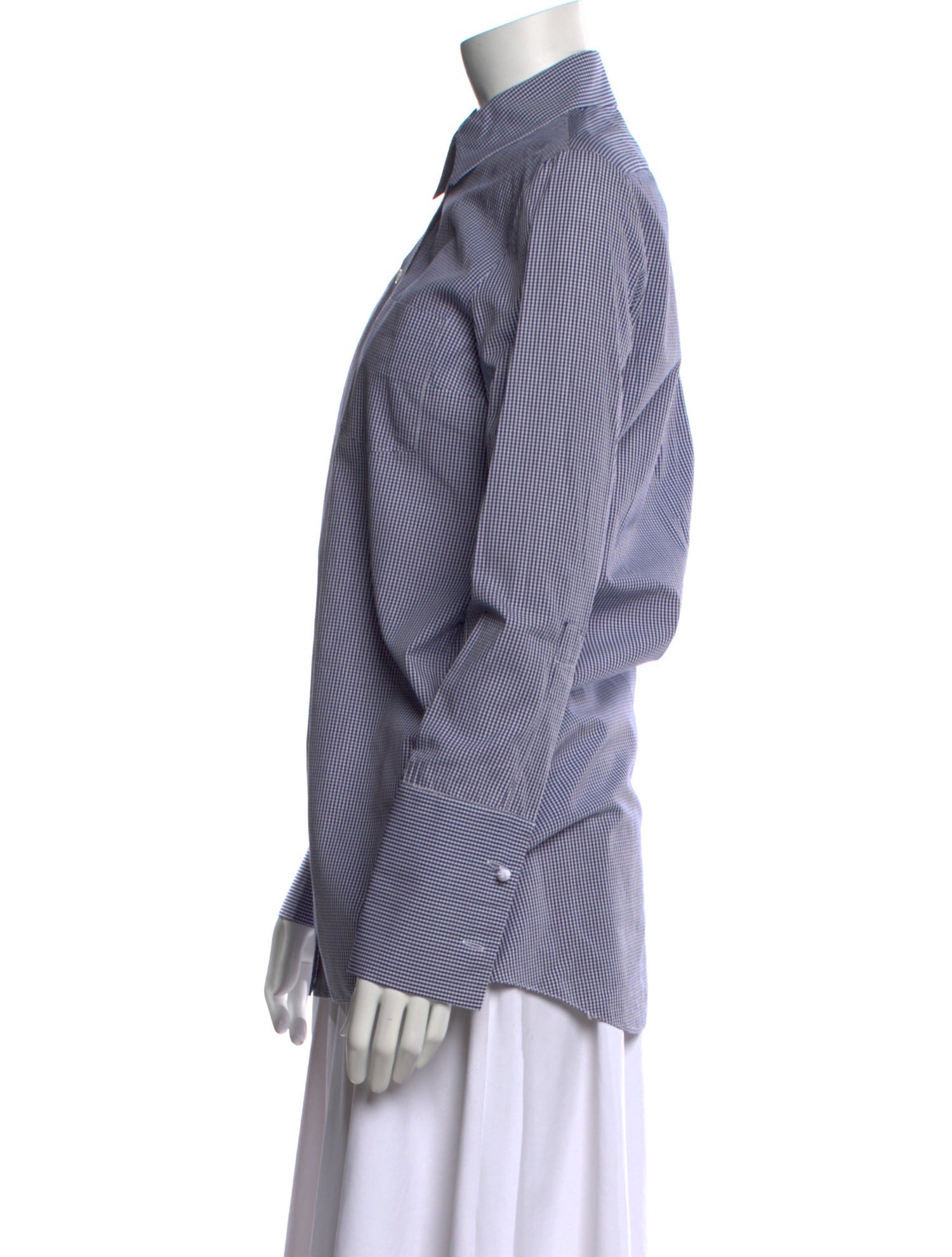 Michael Kors Striped Long Sleeve Button-Up Top